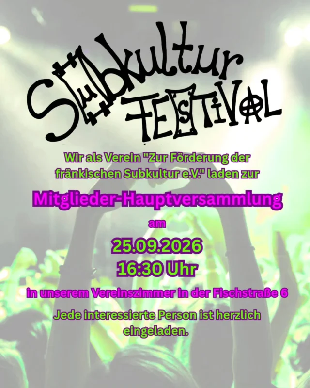 Am 25.09. um 16:30 Uhr ist unsere Hauptversammlung mit Vorstandswahlen und Co.
Wir laden jede interessierte Person ein mit uns die Zukunft des Vereins zu gestalten!

Lass uns in den Comments wissen ob du kommst!