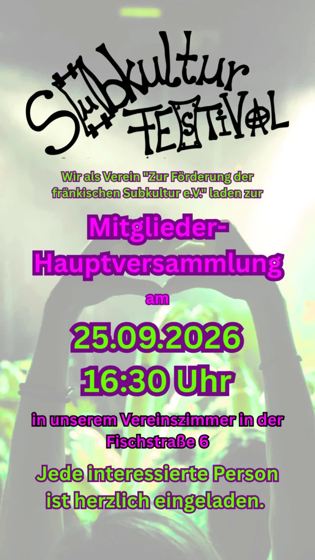Jetzt noch schnell Mitglied werden, damit du mitbestimmen kannst. subkultur-ansbach.de/mitglied-werden